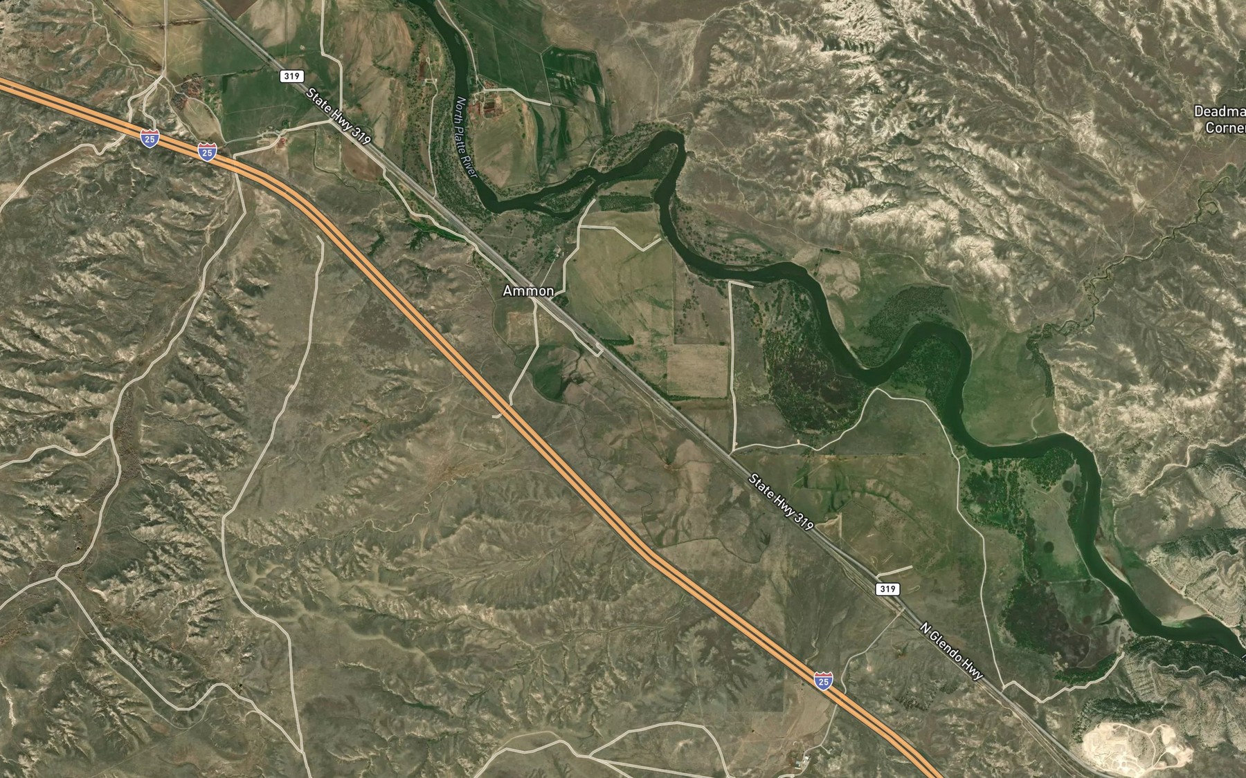Satellite map of the Platte Valley Ditch Number 1