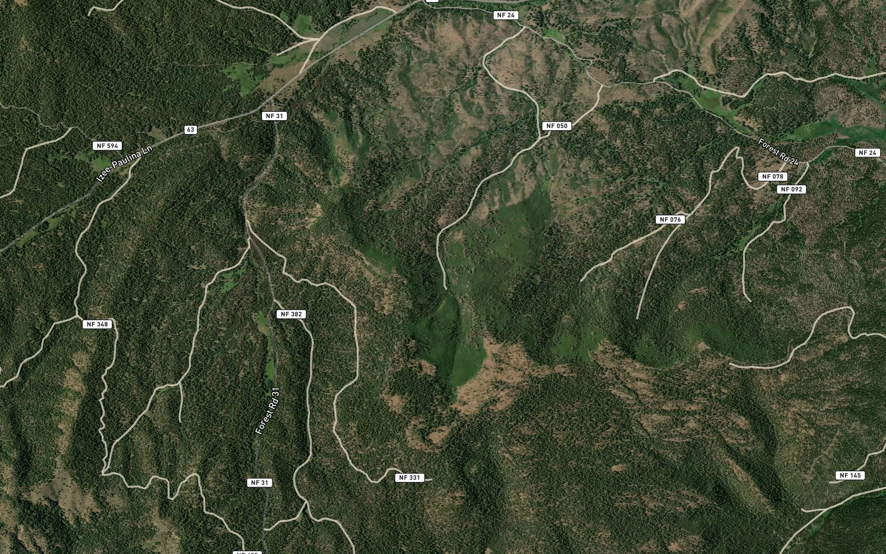 Satellite map of the Poison Spring