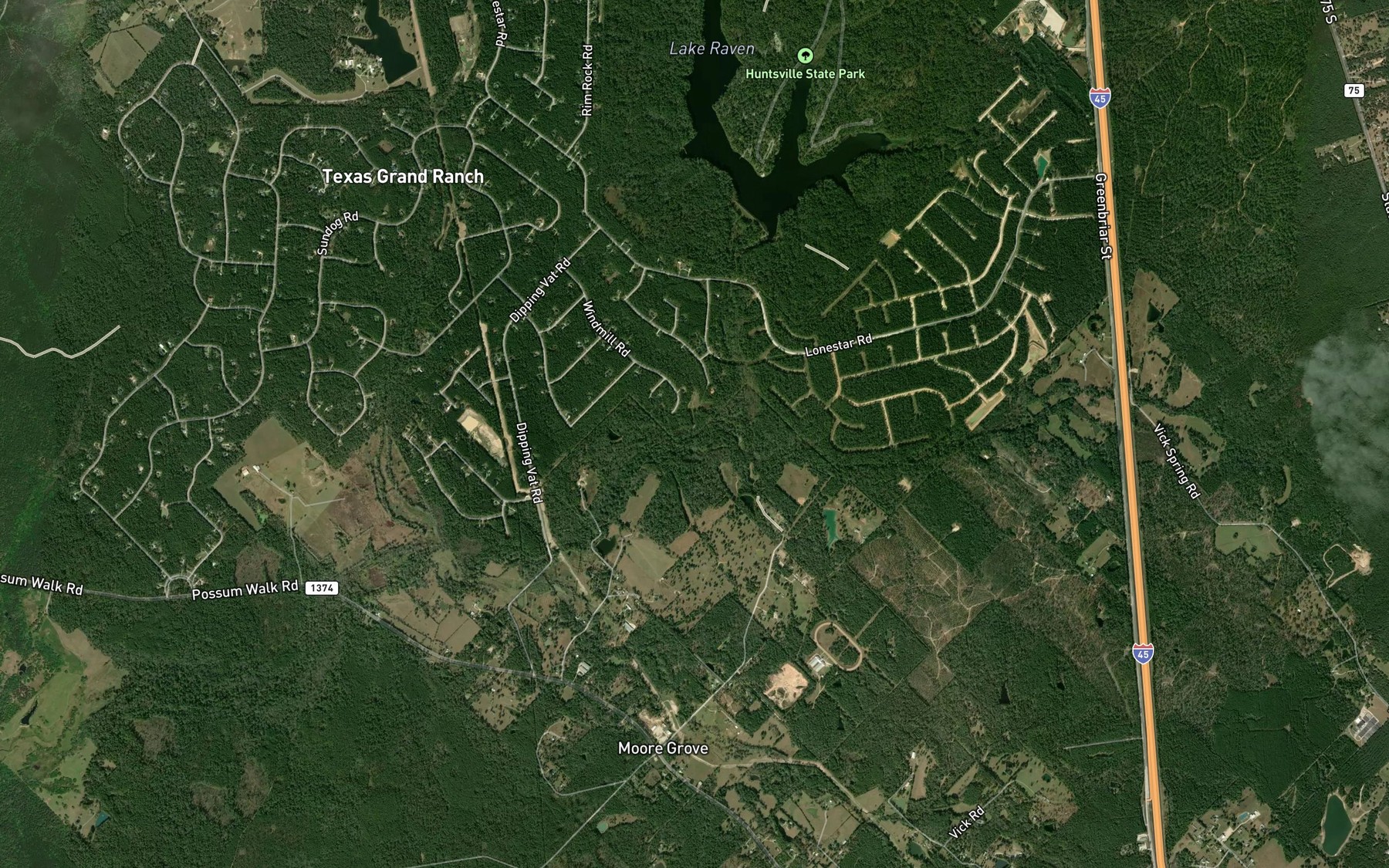 Satellite map of the Prairie Branch