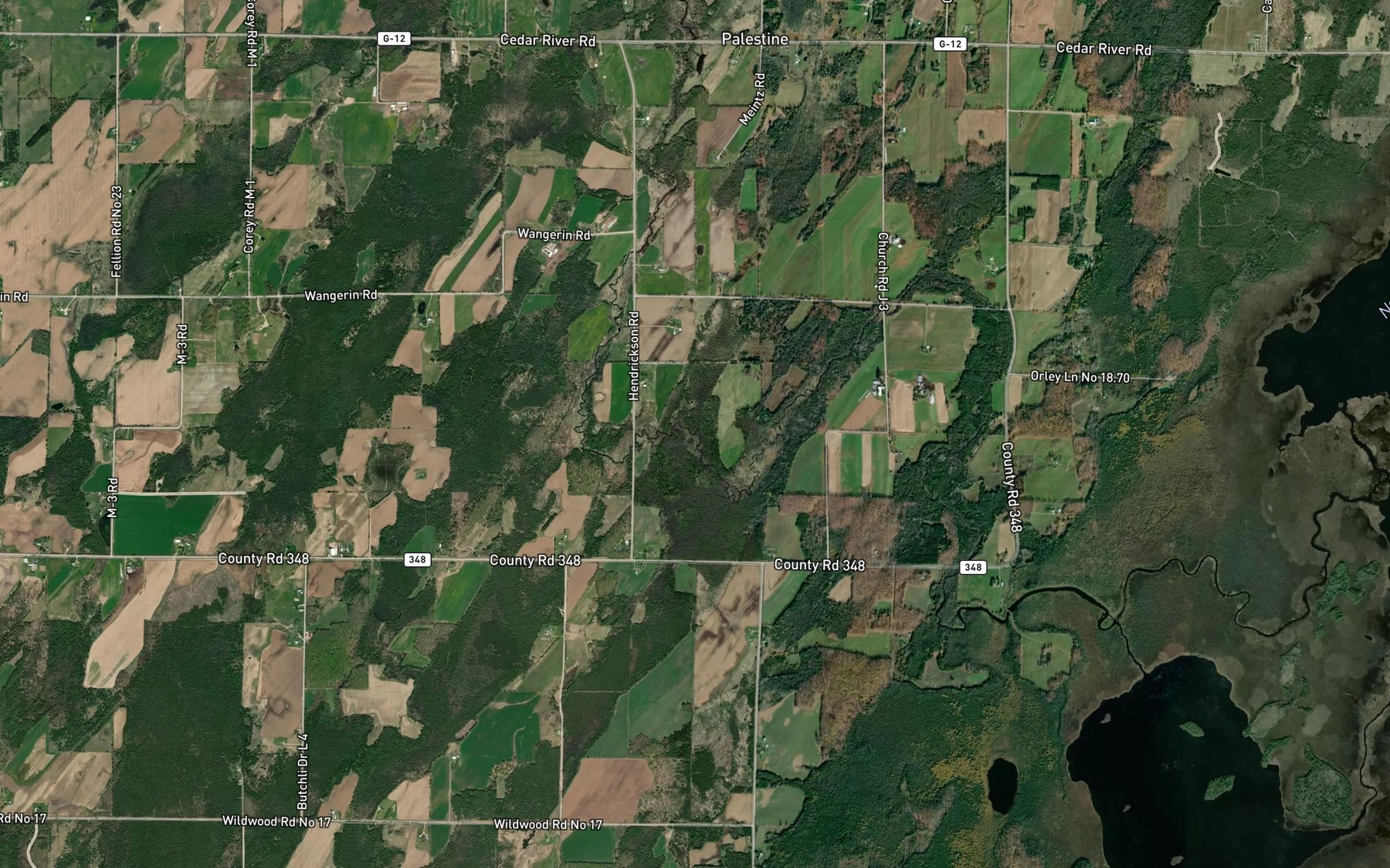 Satellite map of the Grant Brook
