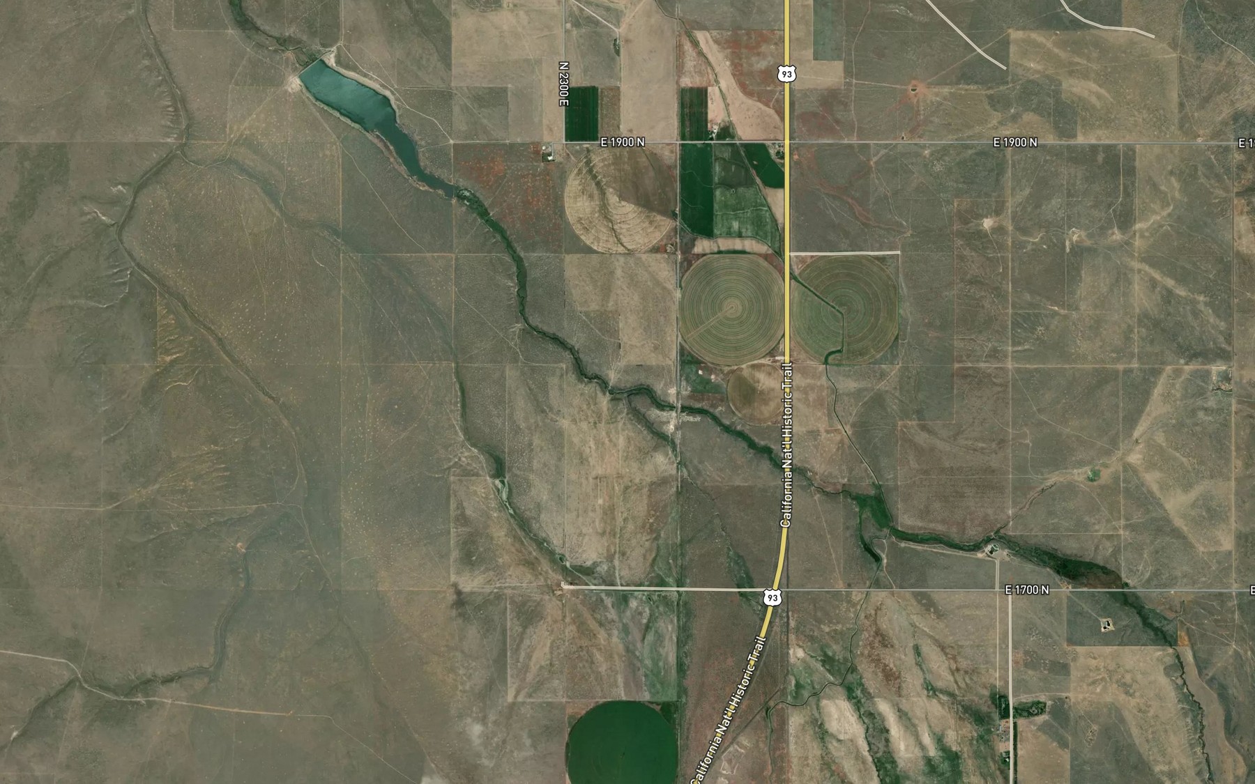 Satellite map of the Cottonwood Creek
