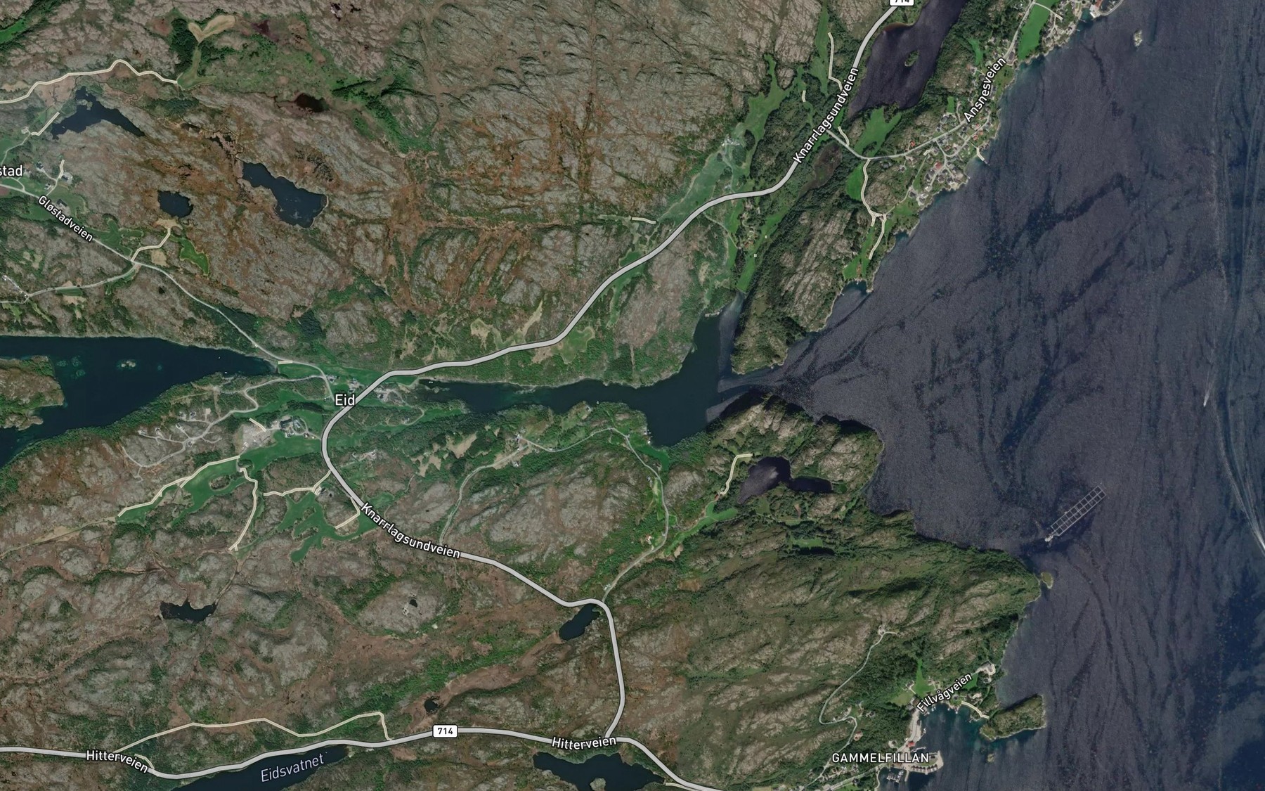 Satellite map of the Eidsvagen