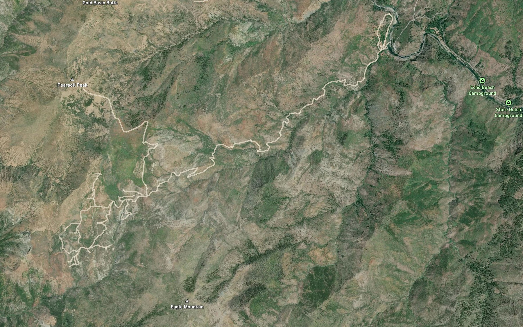 Satellite map of the Twin Cedars Creek