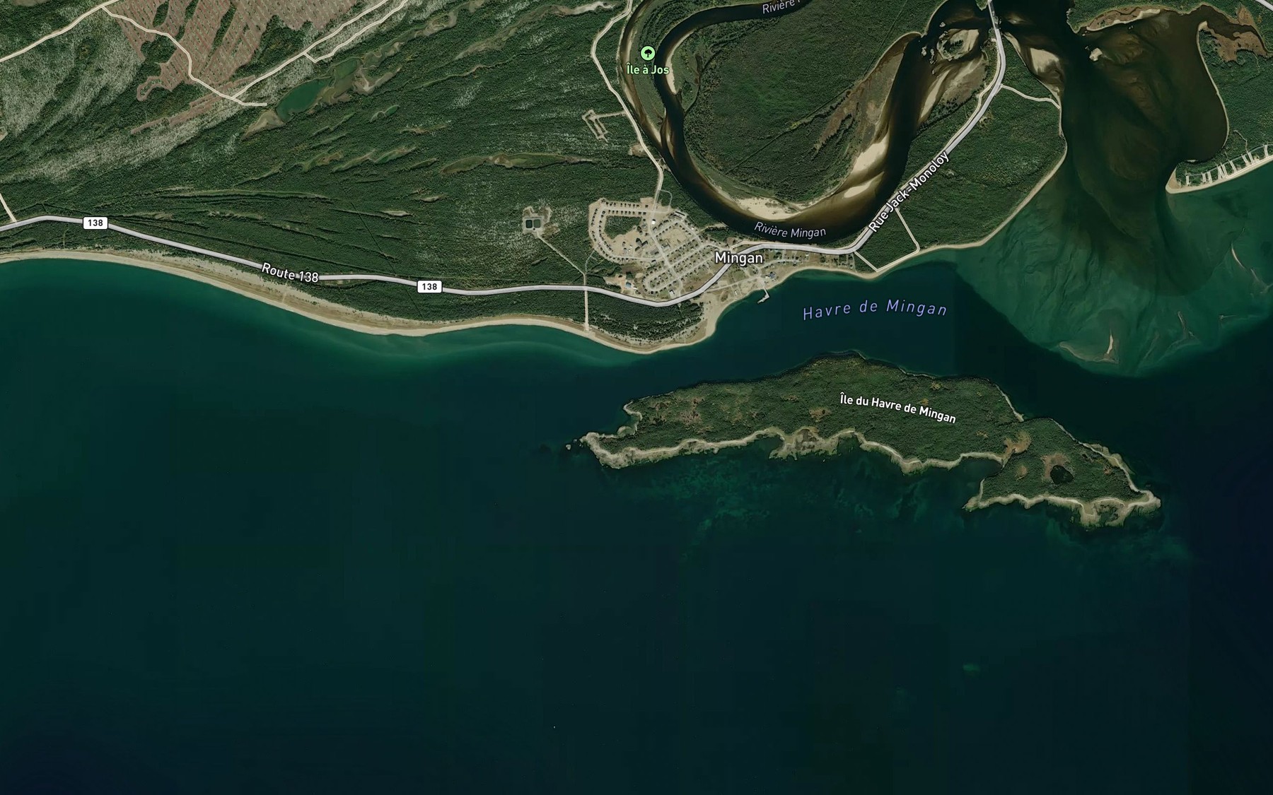 Satellite map of the Baie a Beliveau