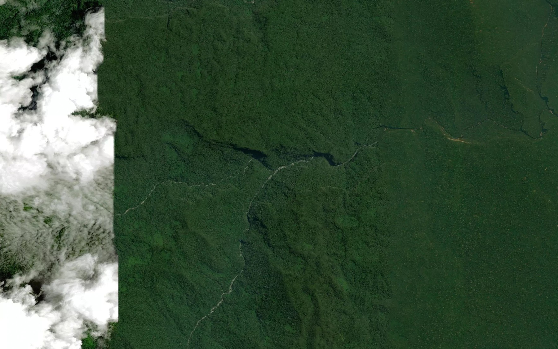 Satellite map of the Rio Huabayacu
