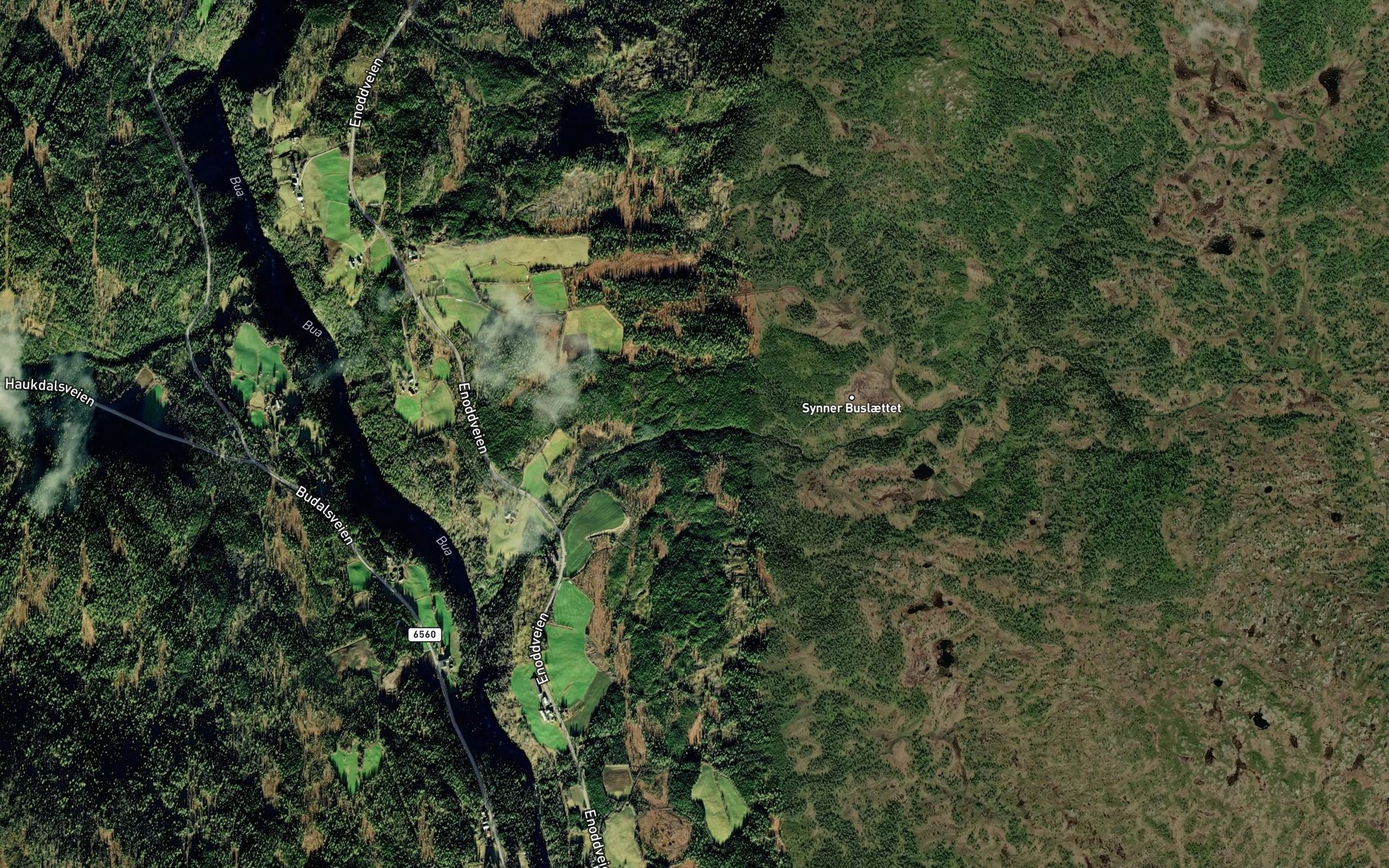 Satellite map of the Smedbubekken