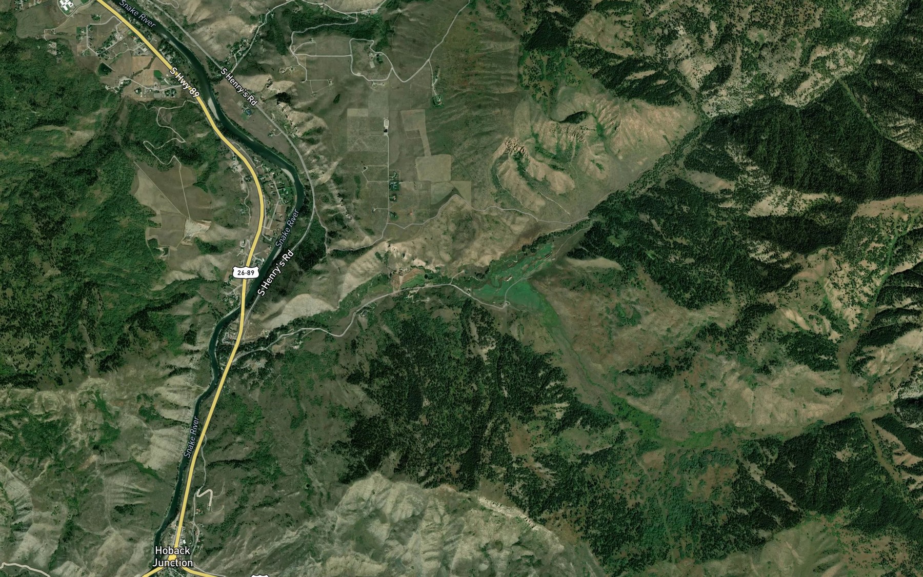 Satellite map of the Little Horse Creek