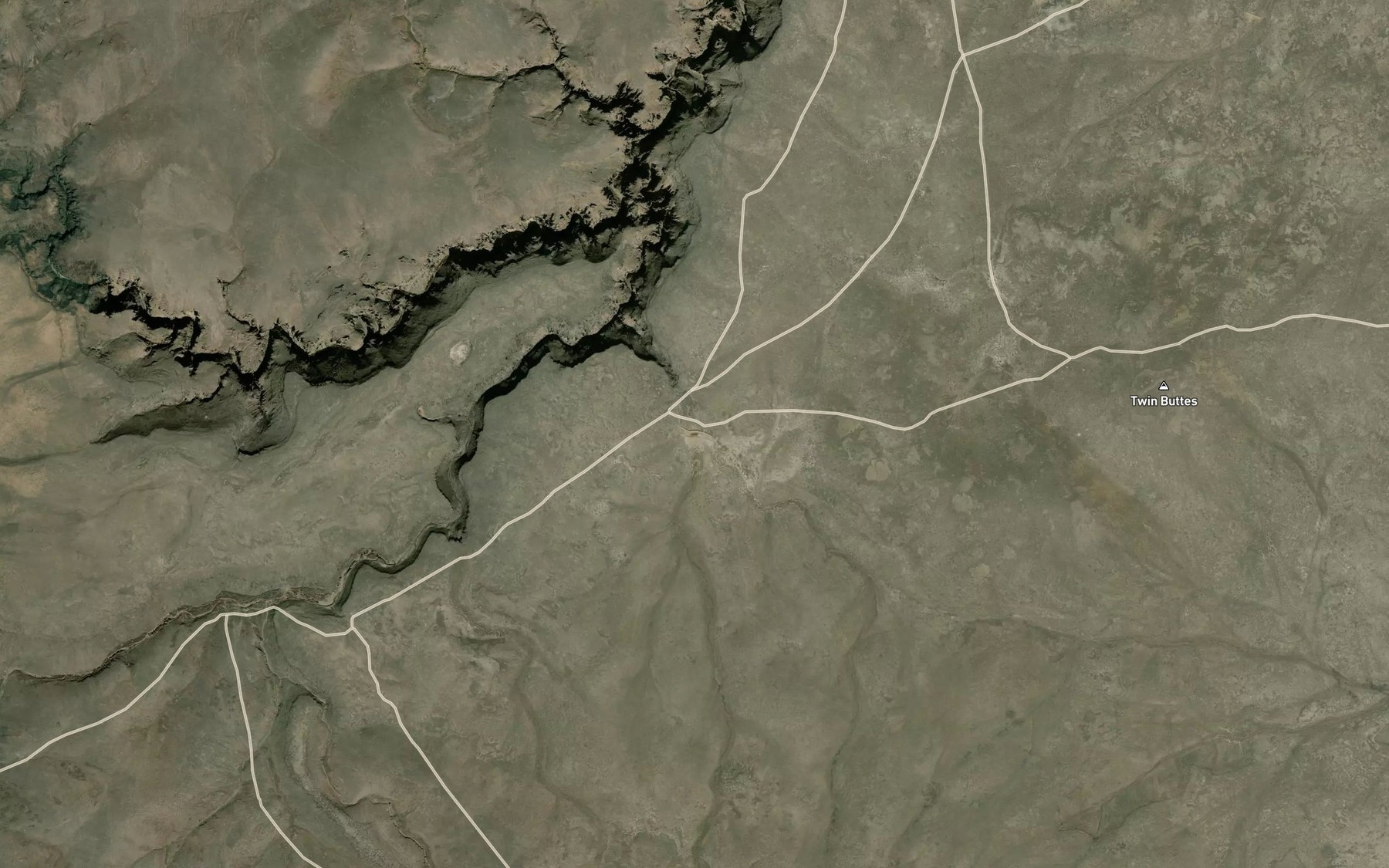 Satellite map of the Twin Buttes Reservoir
