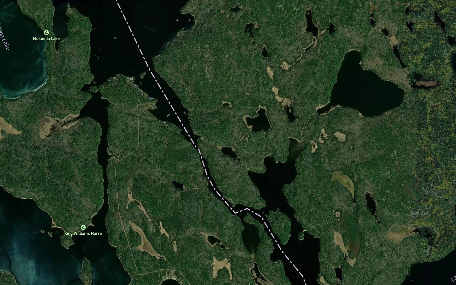 Satellite map of the Little Vermilion Narrows