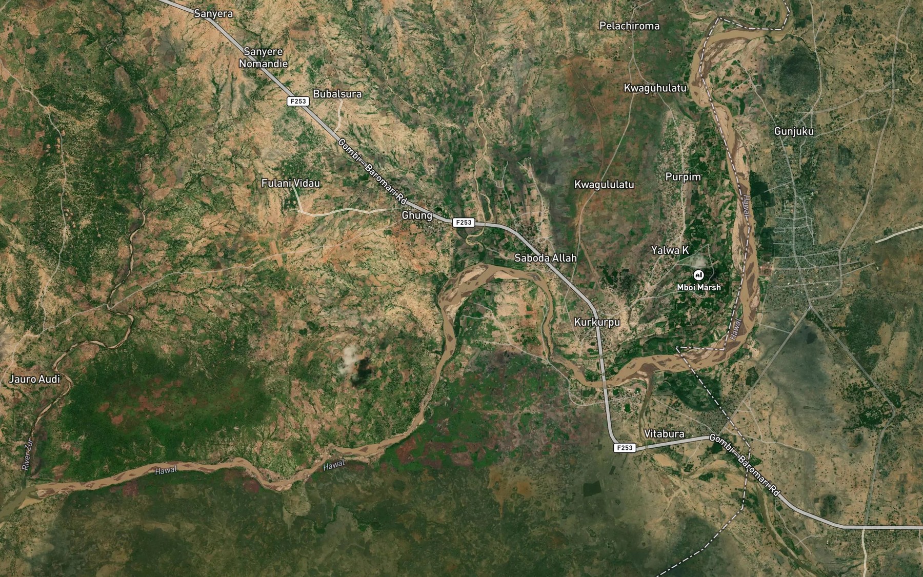 Satellite map of the Rafin Kufanshika