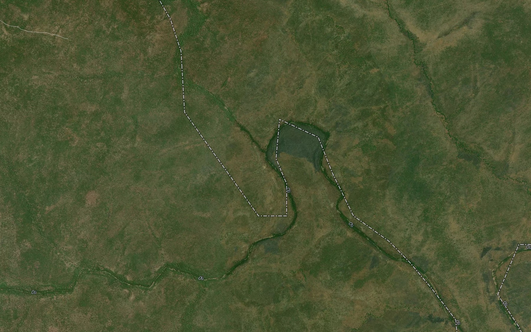 Satellite map of the River Emile