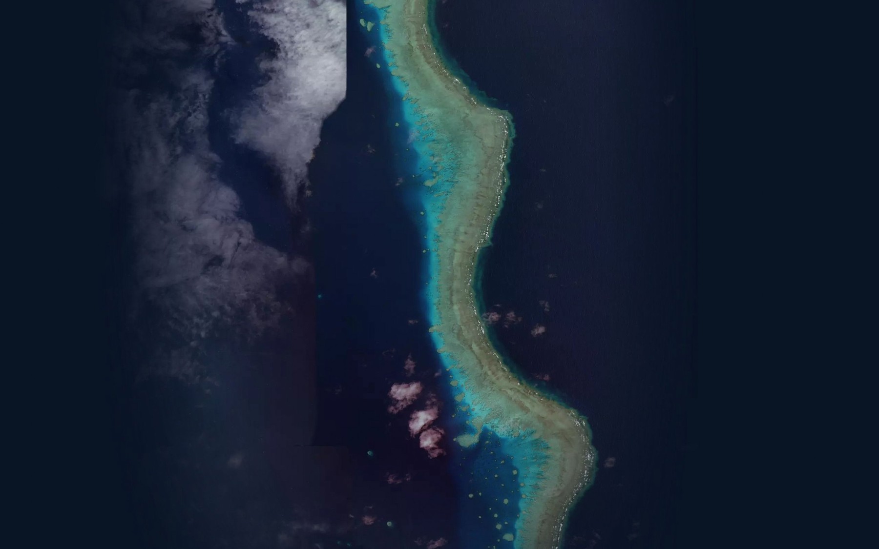 Satellite map of the Ribbon Number Seven Reef
