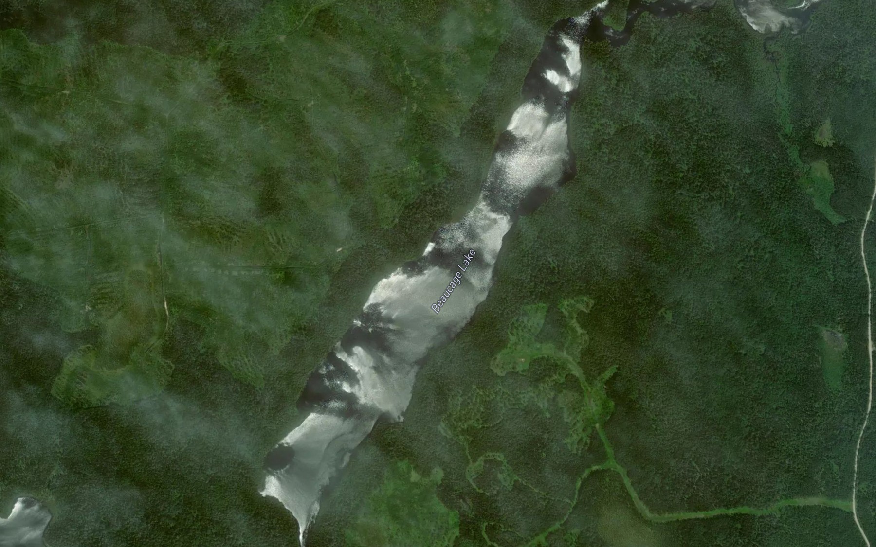 Satellite map of the Beaucage Lake