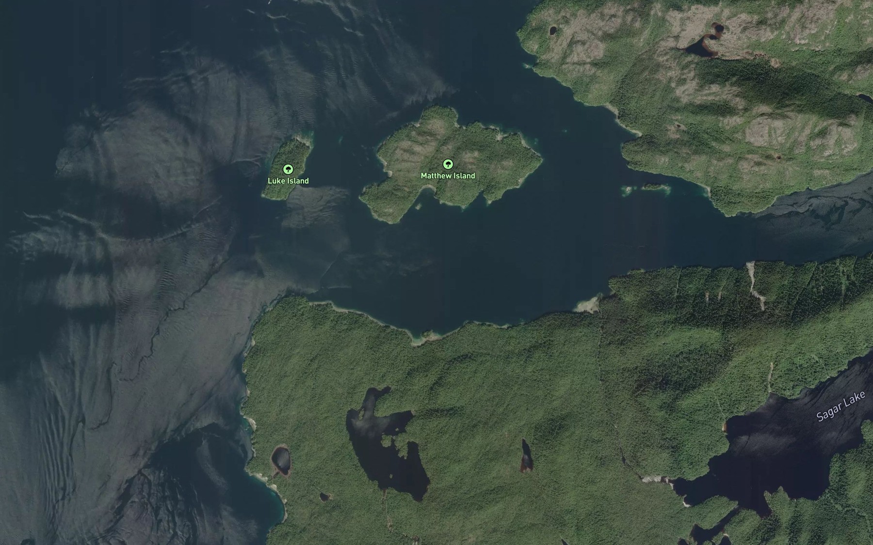 Satellite map of the Luke Passage