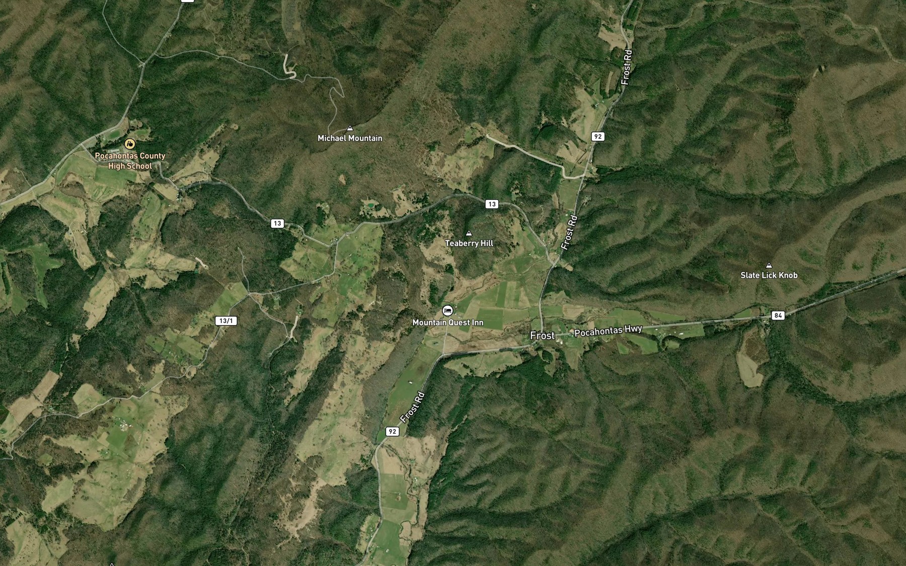 Satellite map of the Gibson Spring