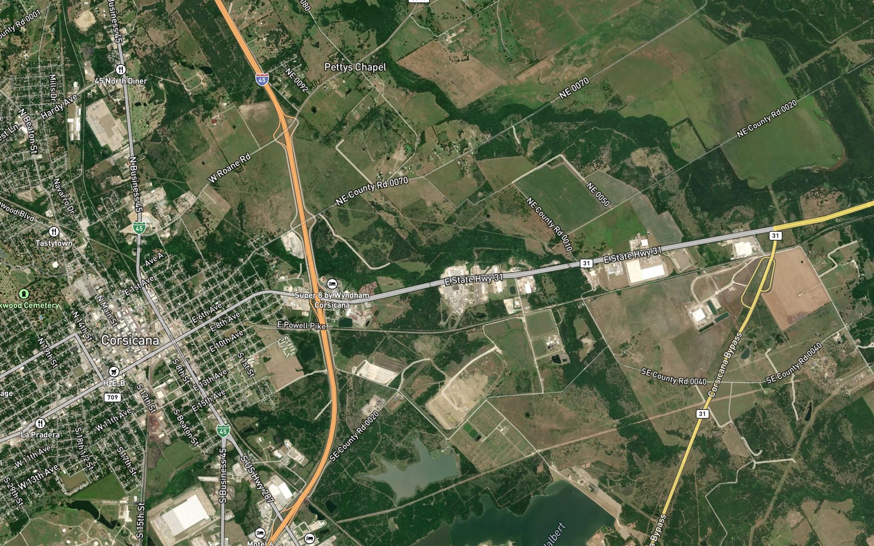 Satellite map of the Mesquite Branch