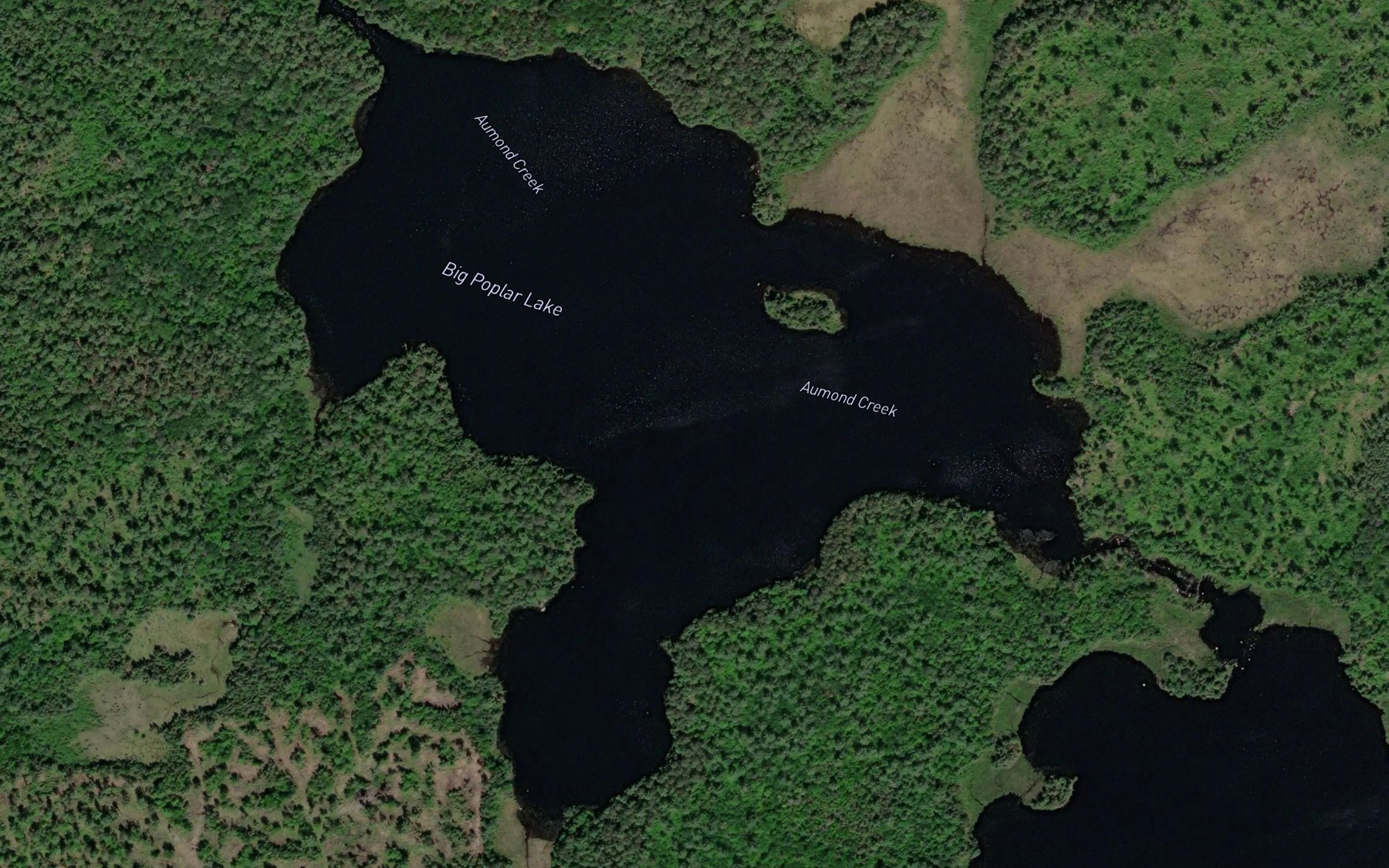 Satellite map of the Big Poplar Lake