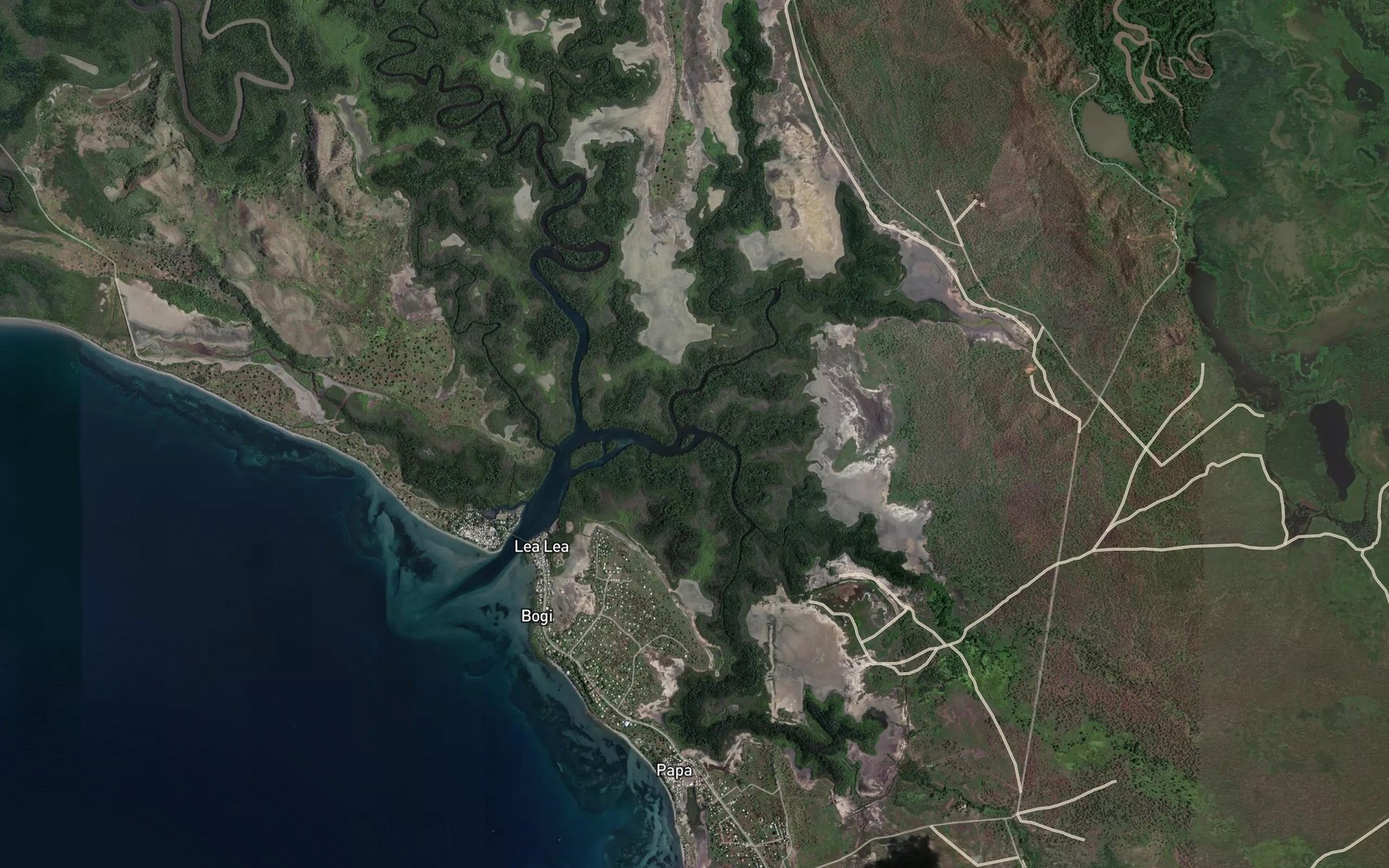 Satellite map of the Mokeke Creek