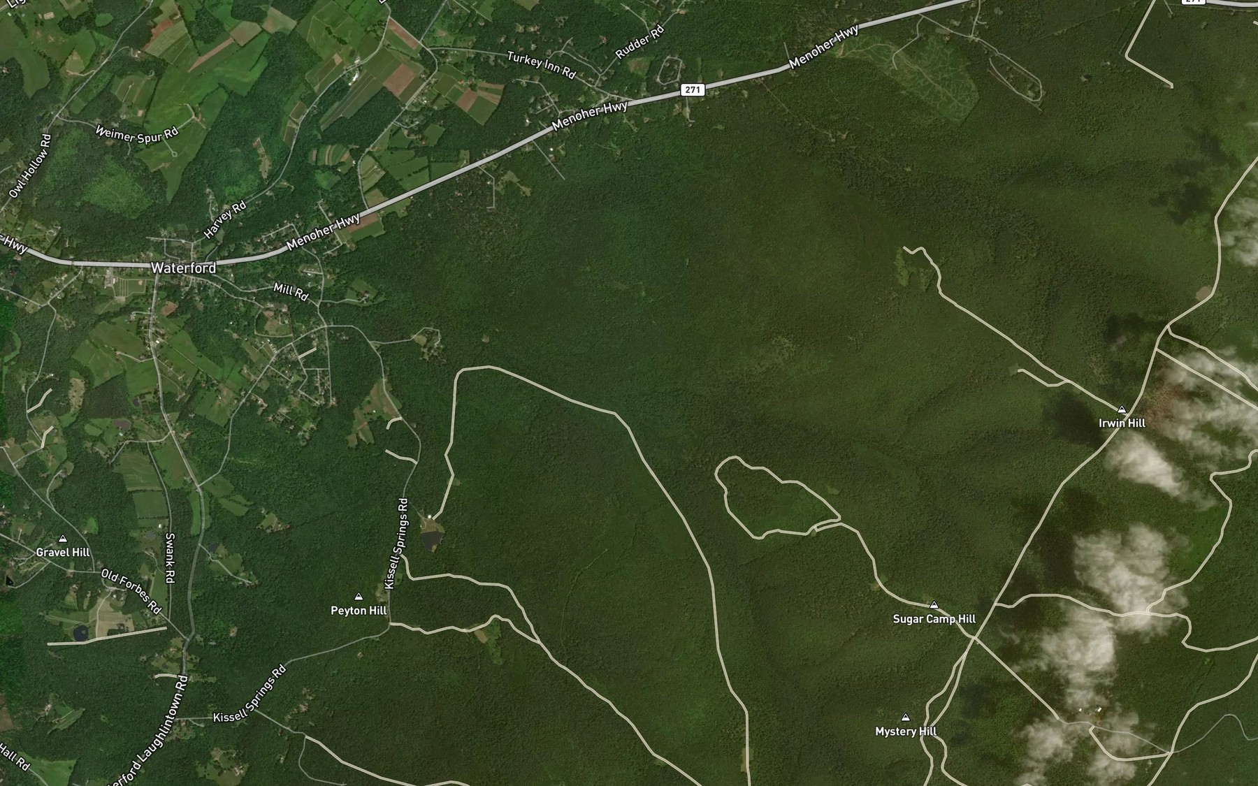 Satellite map of the Right Fork Mill Creek