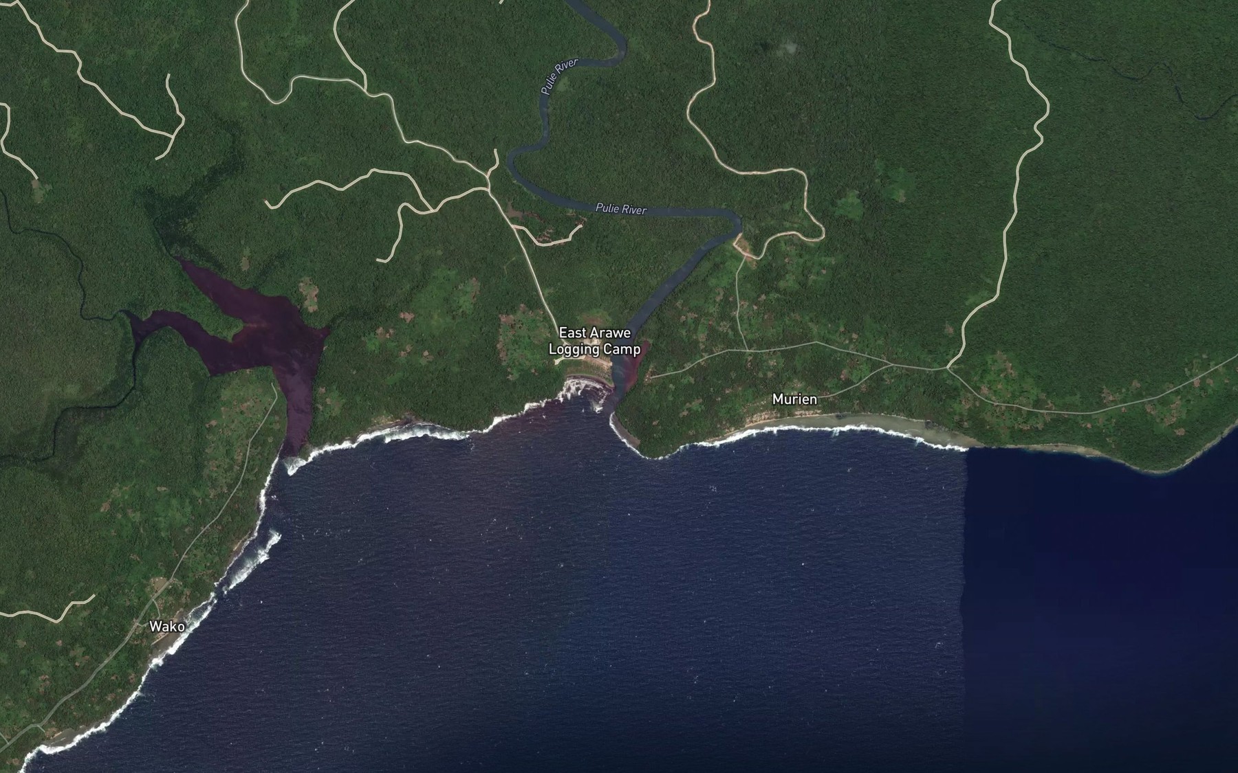 Satellite map of the Pulie River
