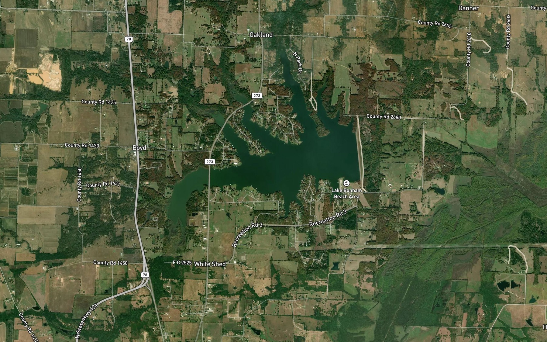 Satellite map of the Wolf Creek