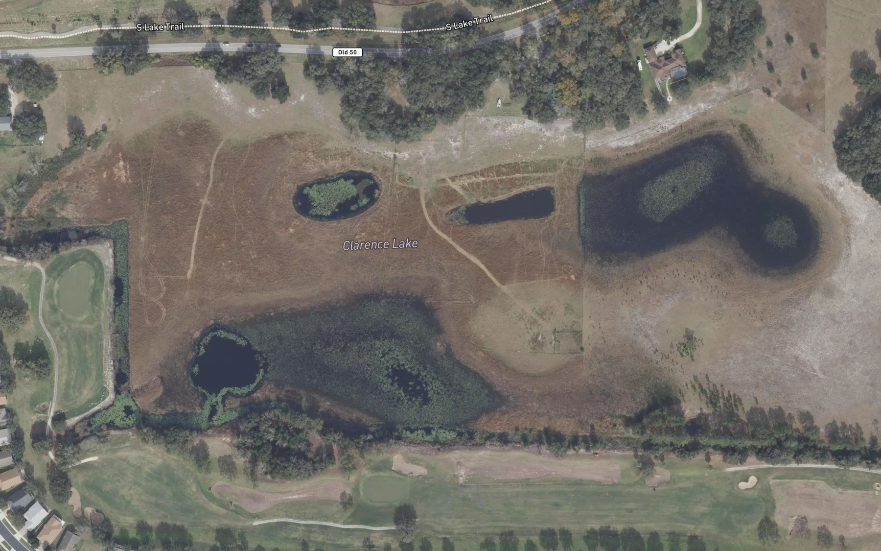 Satellite map of the Clarence Lake