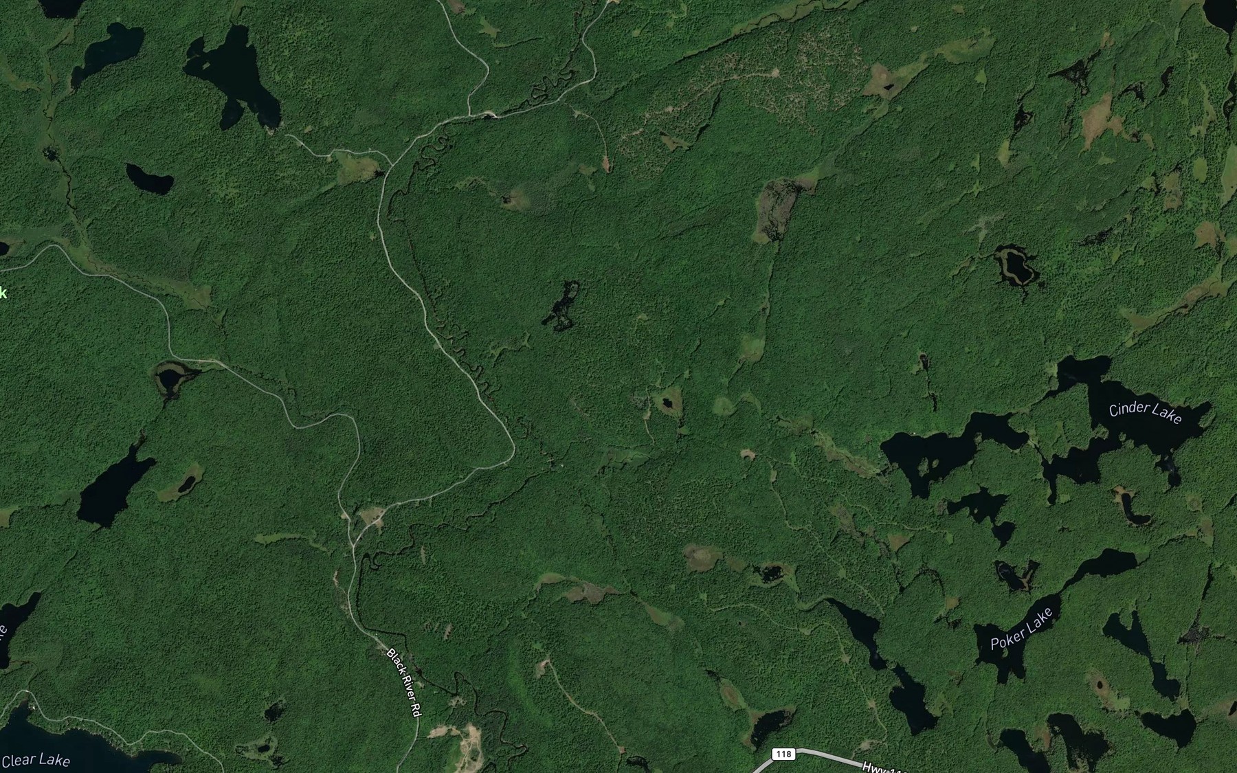 Satellite map of the Cinder Creek