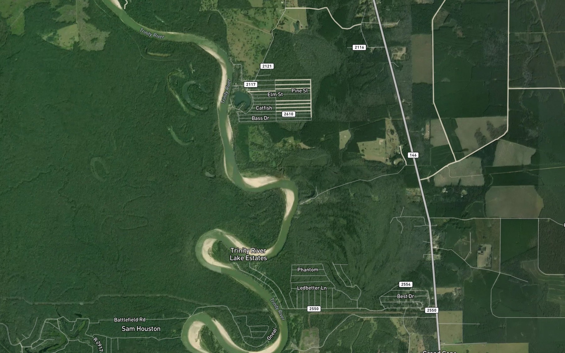 Satellite map of the Beef Head Creek