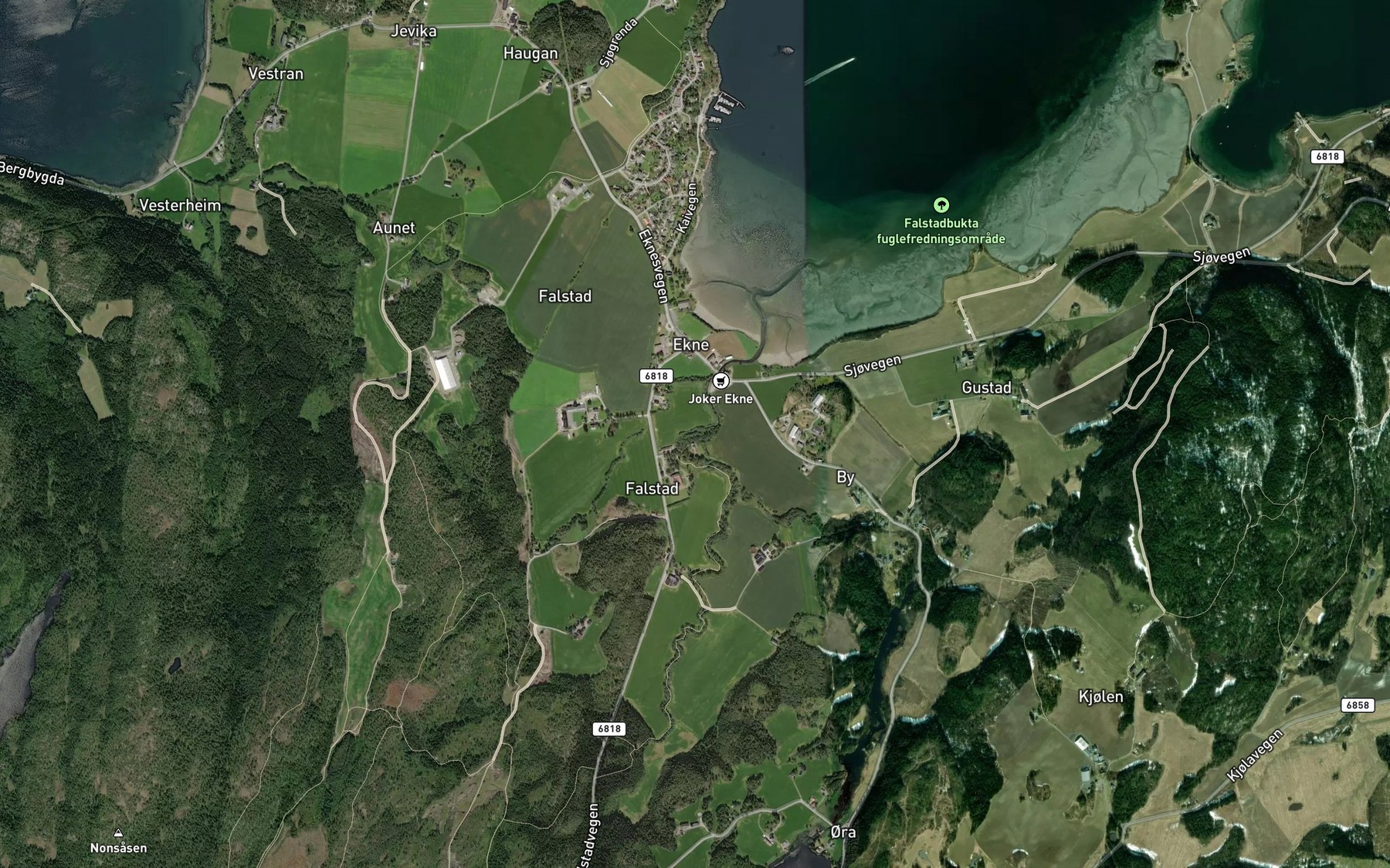 Satellite map of the Byaelva
