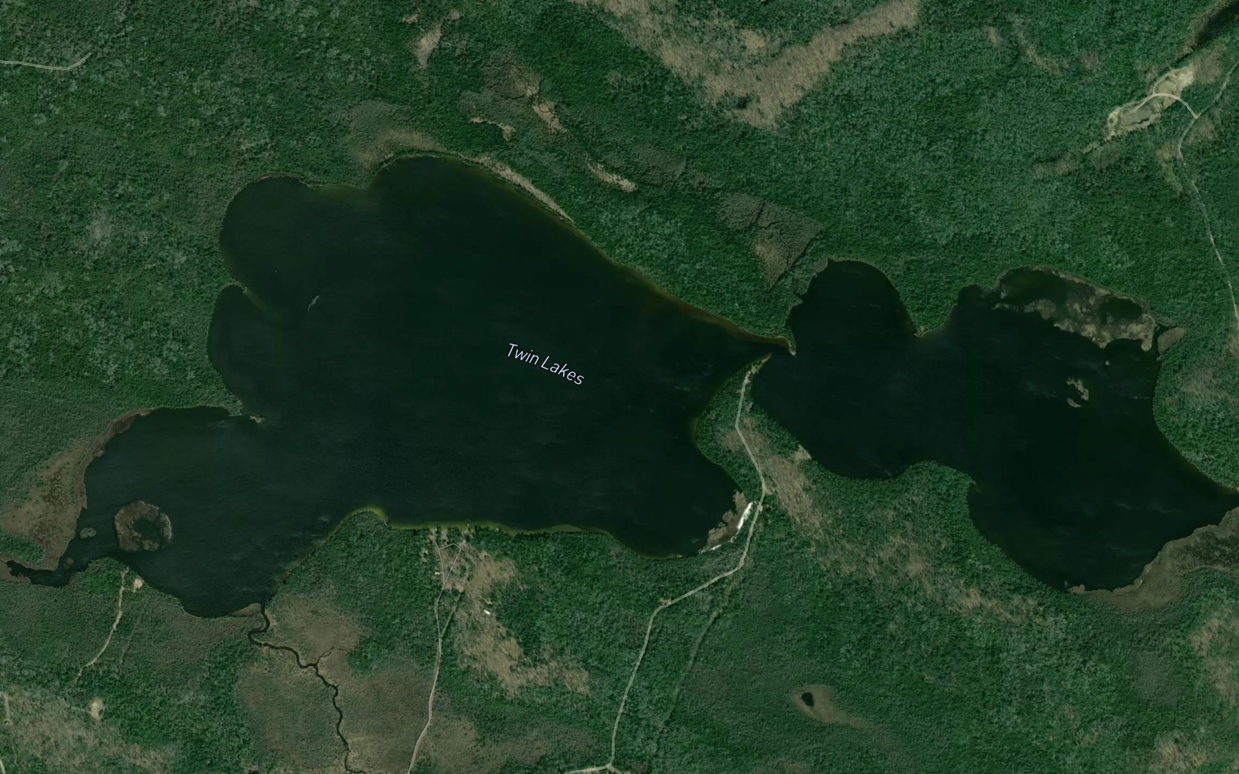 Satellite map of the Twin Lakes