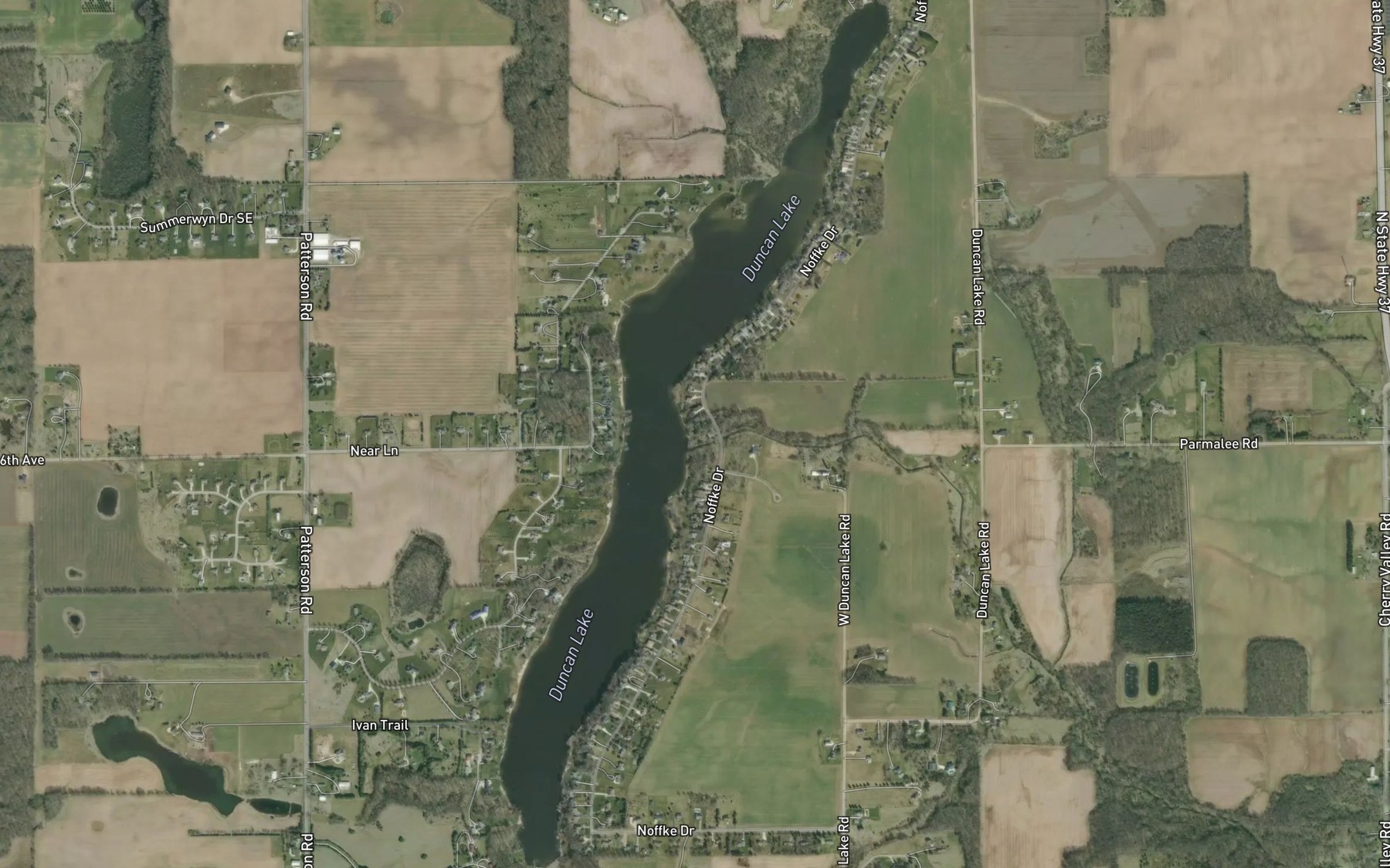 Satellite map of the Duncan Lake