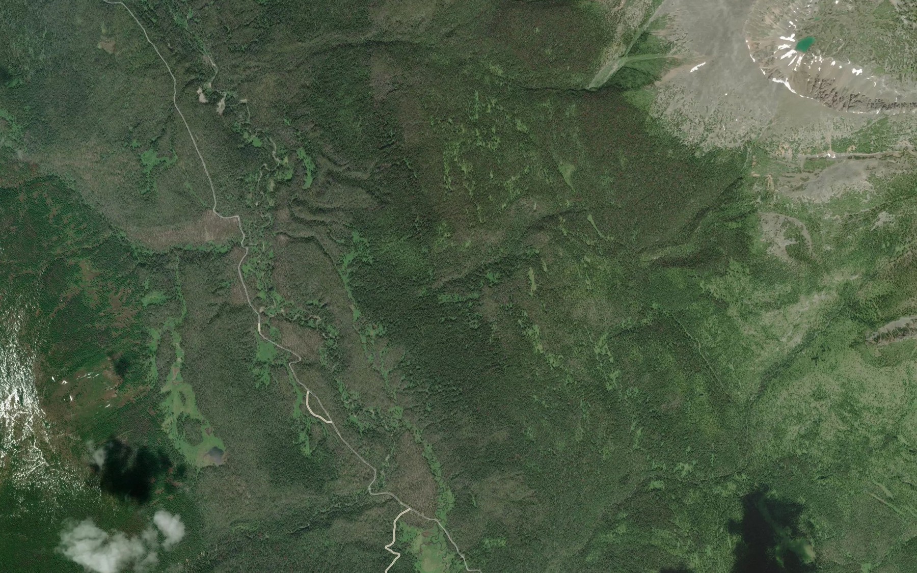 Satellite map of the Dream Creek