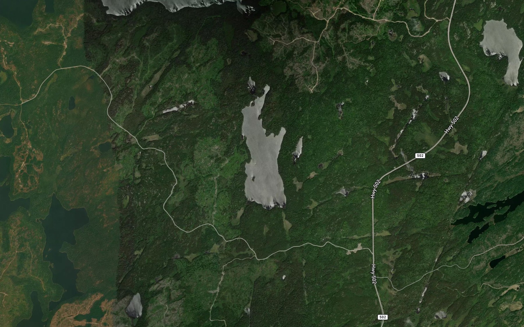 Satellite map of the Starshine Lake