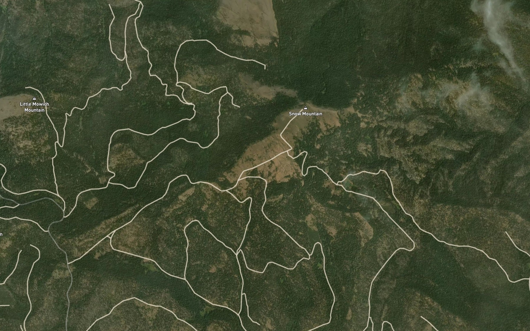 Satellite map of the Snow Mountain Spring