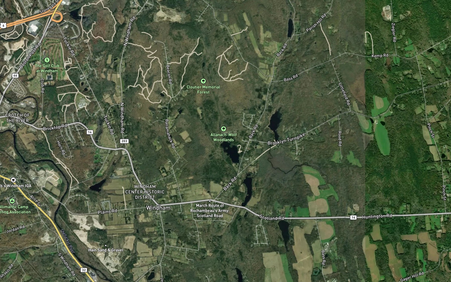 Satellite map of the Ballymahack Brook