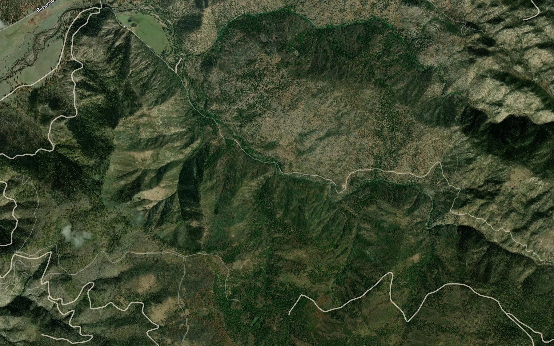 Satellite map of the Clearwater Creek