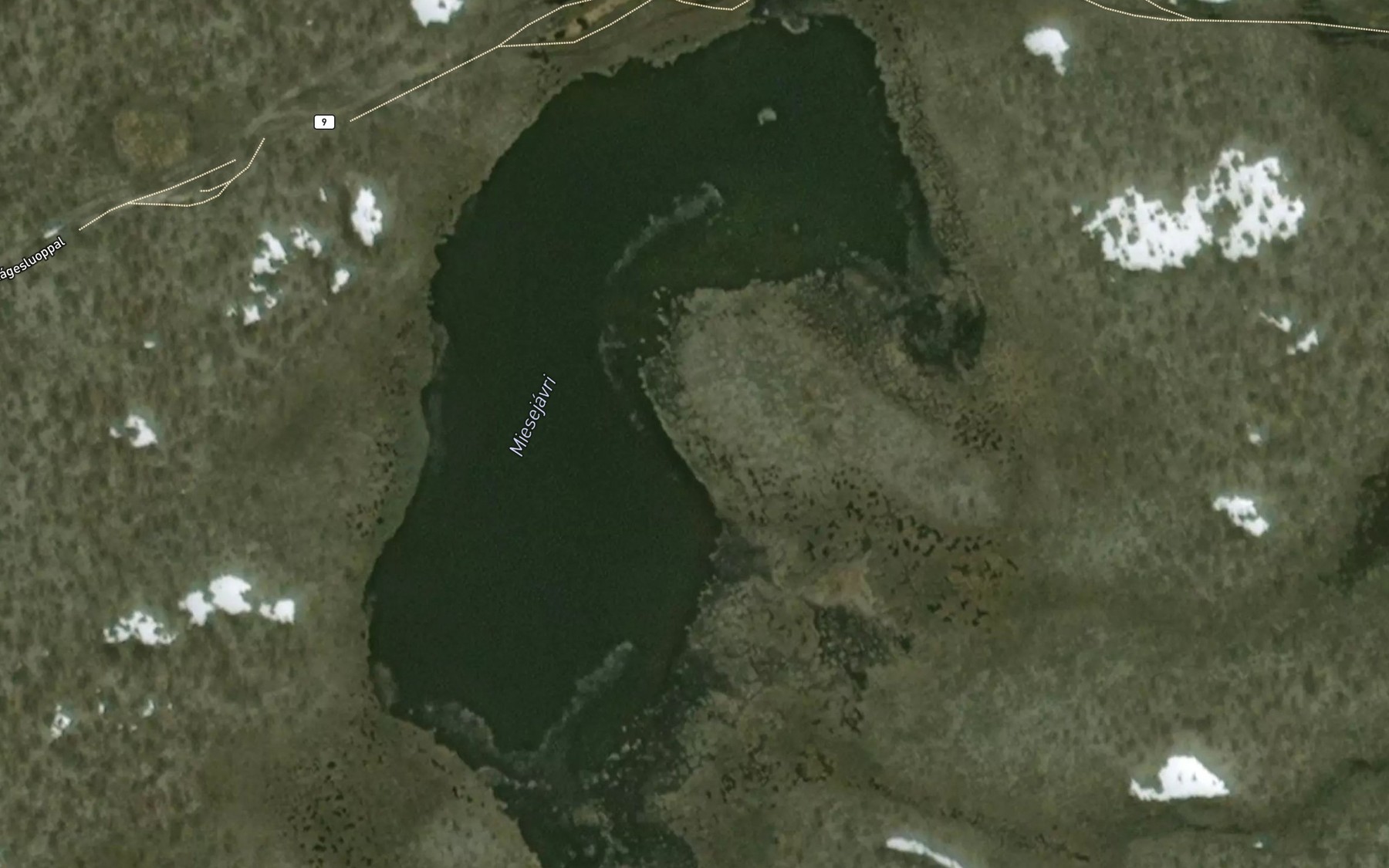 Satellite map of the Miesejavri