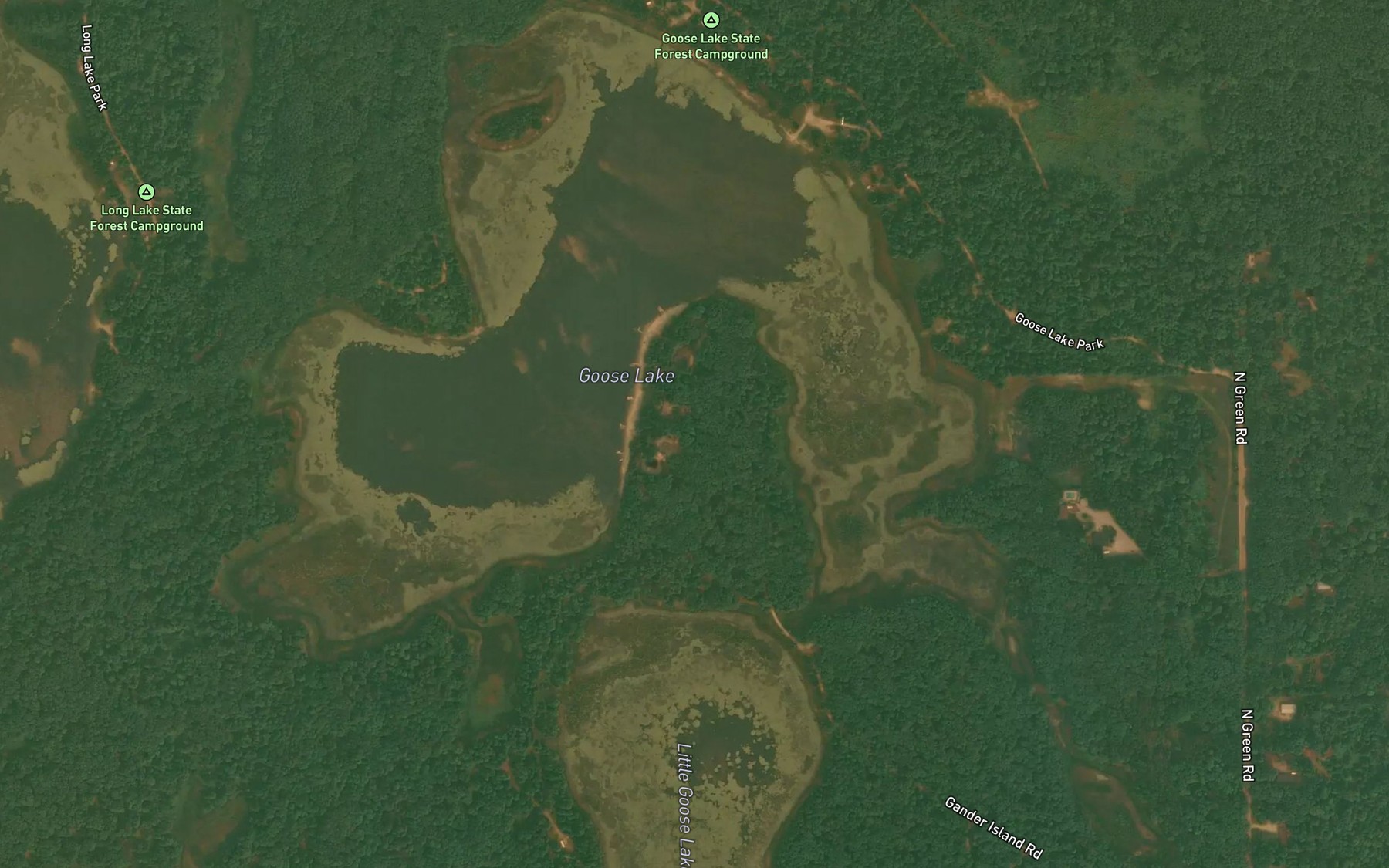 Satellite map of the Goose Lake