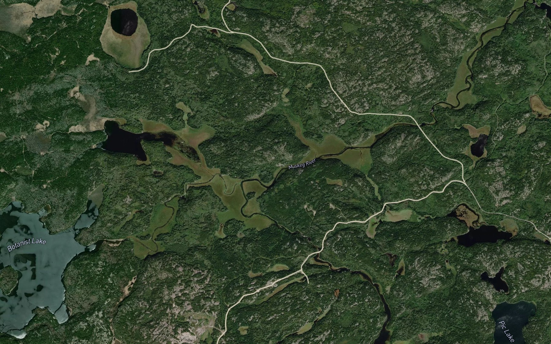 Satellite map of the Forgotten Creek