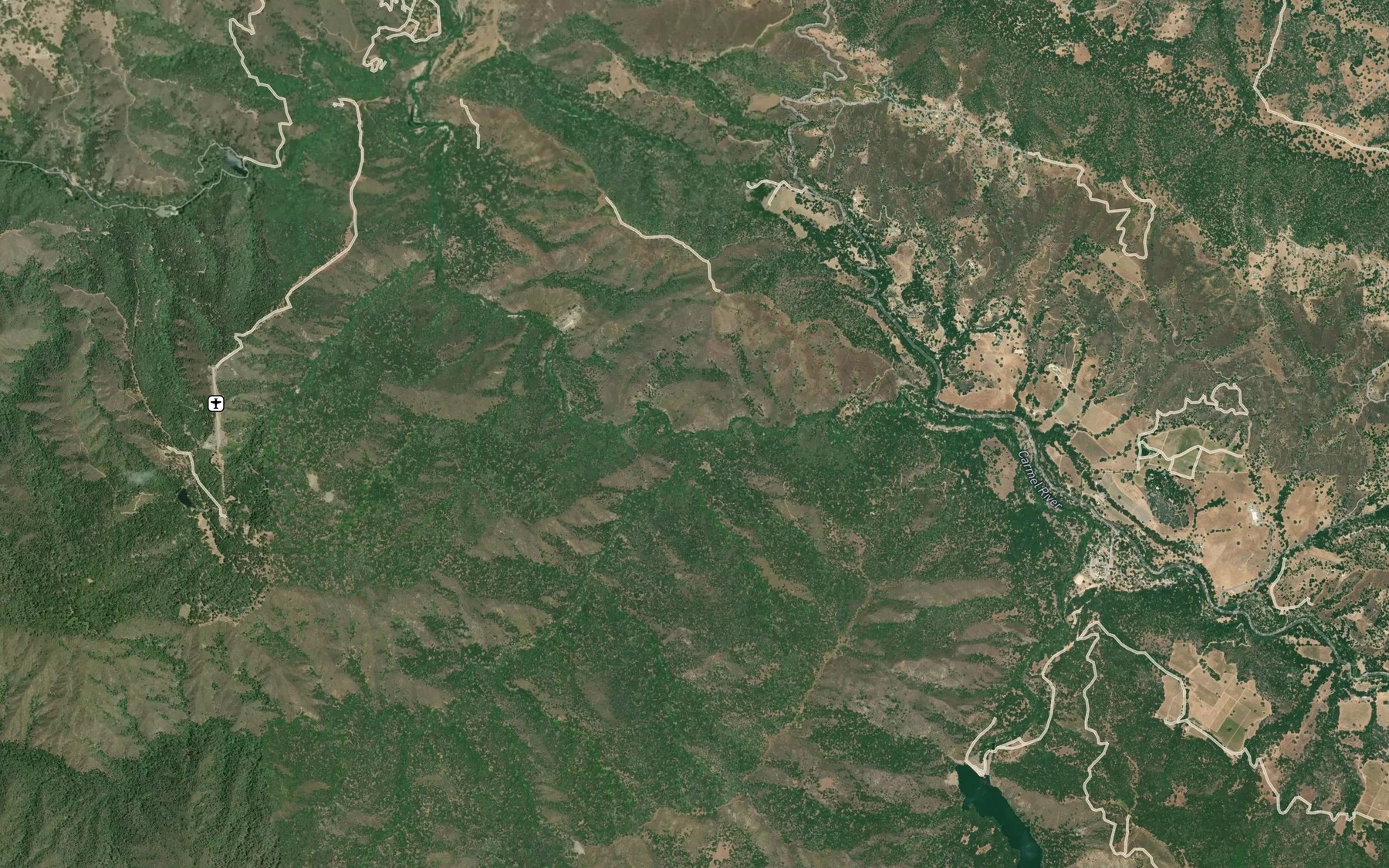 Satellite map of the Pine Creek