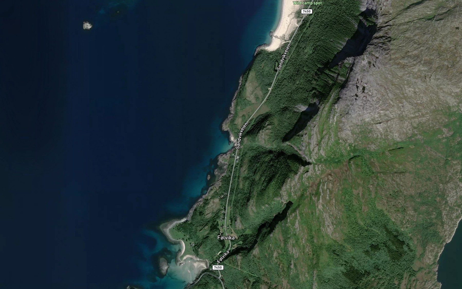 Satellite map of the Skarsvika