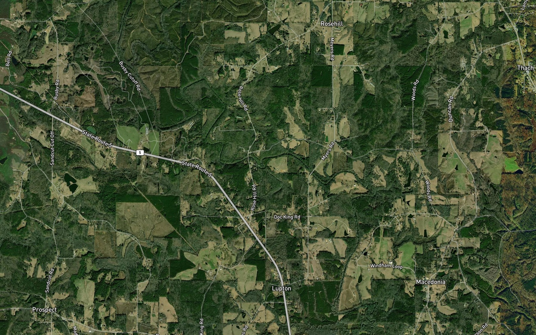 Satellite map of the Odums Mill Pond