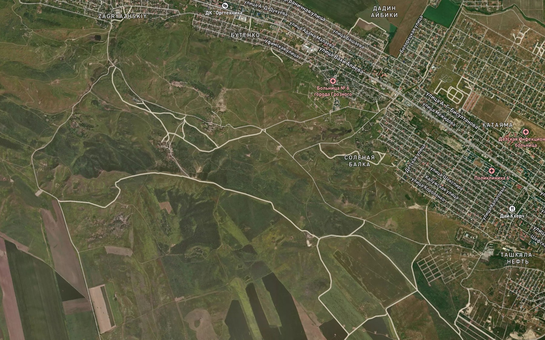 Satellite map of the Solenaya Balka