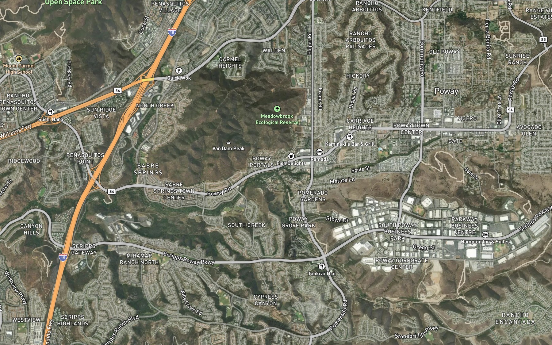 Satellite map of the Beeler Creek