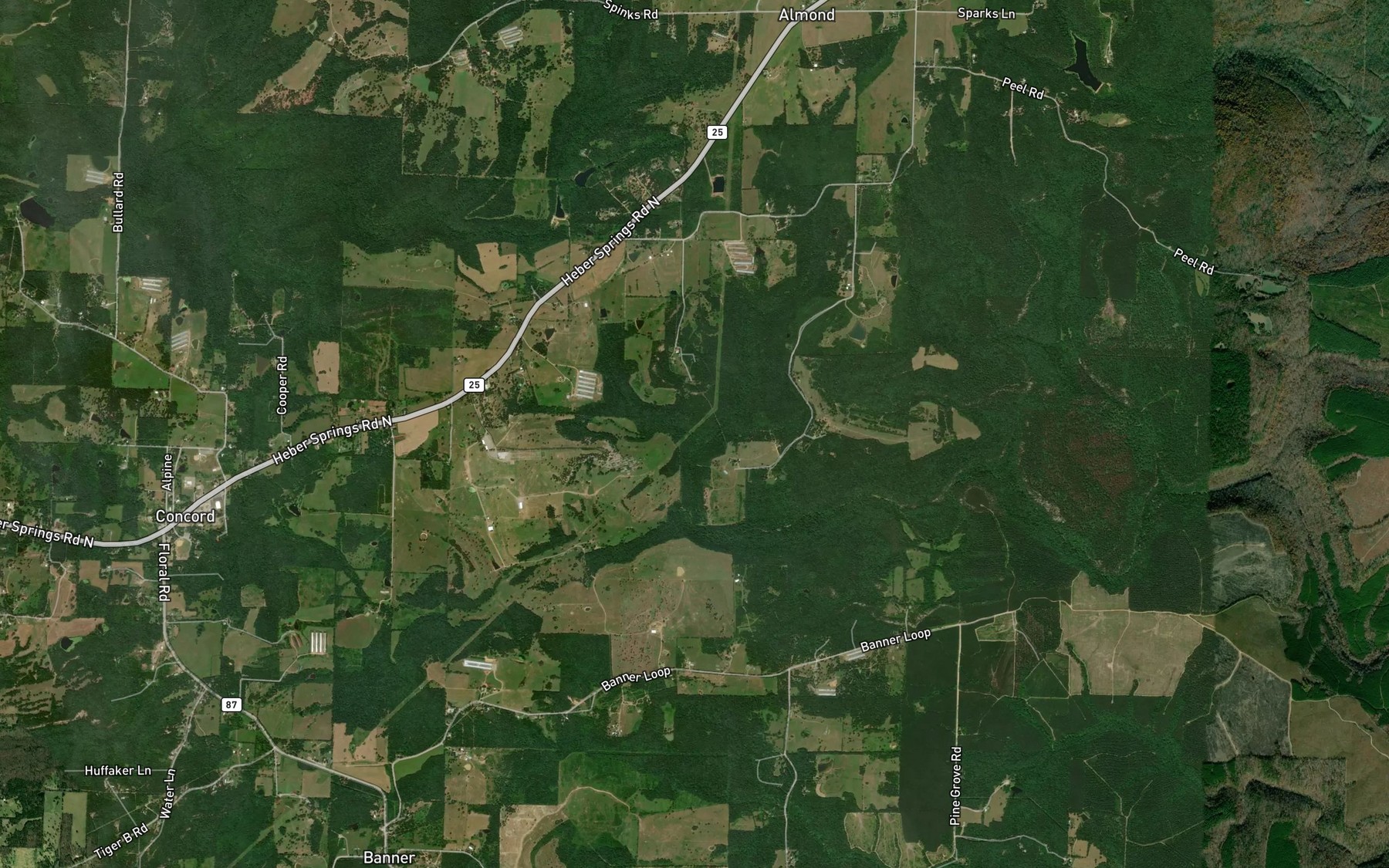 Satellite map of the Copper Spring