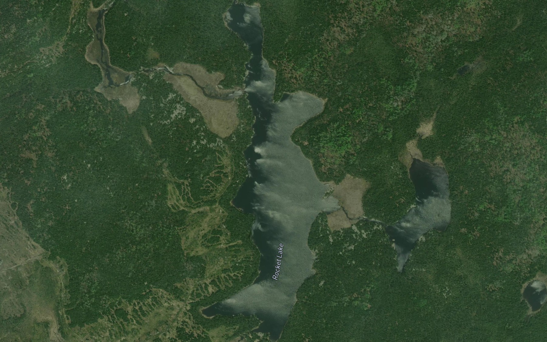 Satellite map of the Rocket Lake