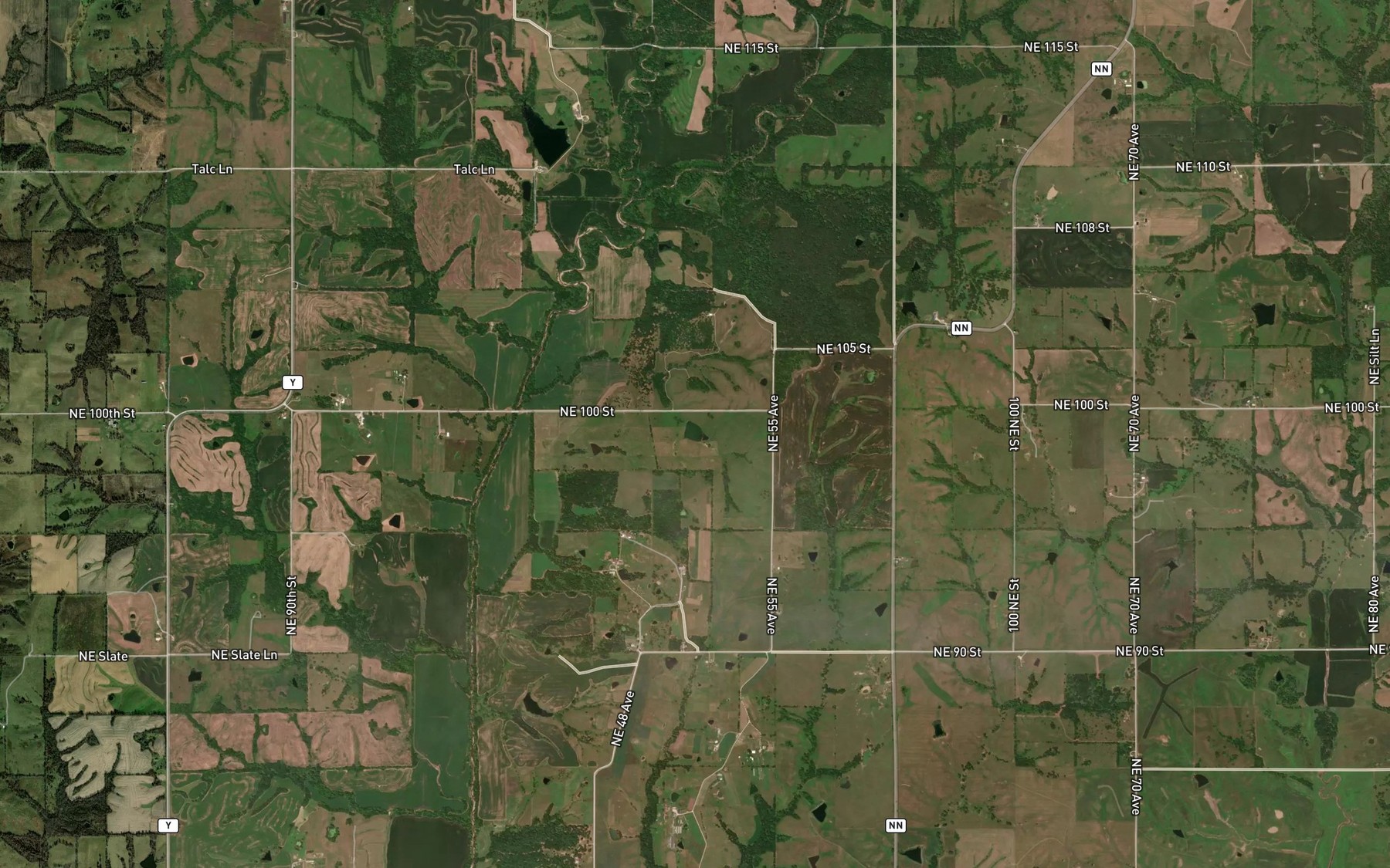 Satellite map of the Parr Lake