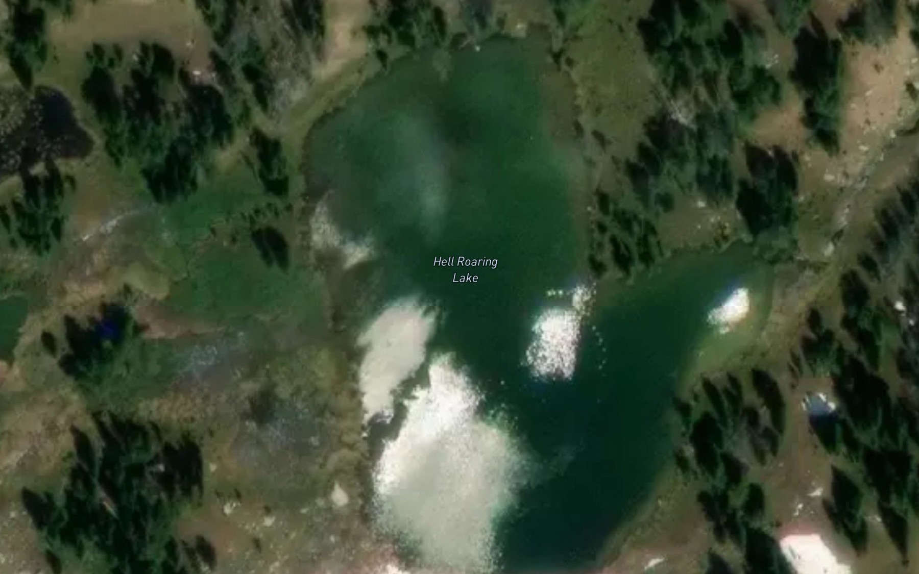 Satellite map of the Hell Roaring Lake