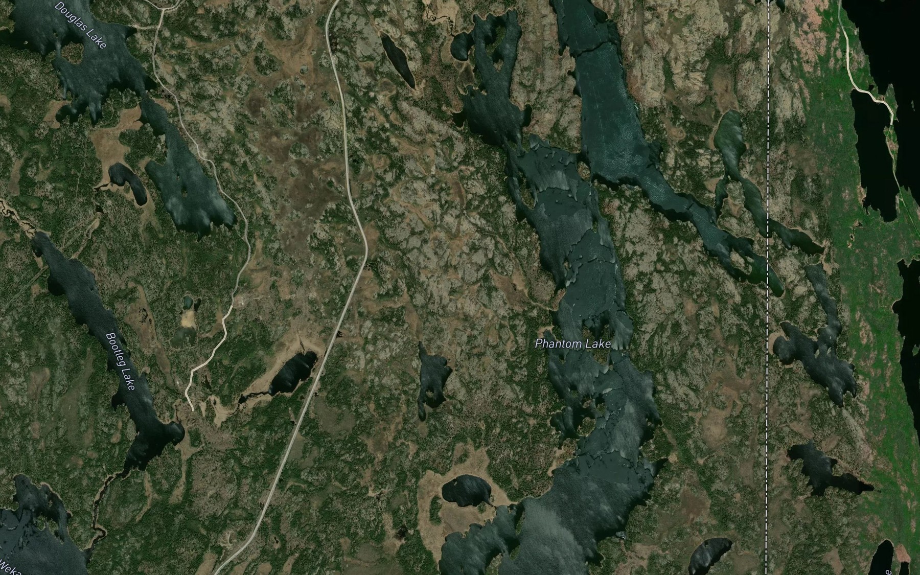 Satellite map of the Dion Lake