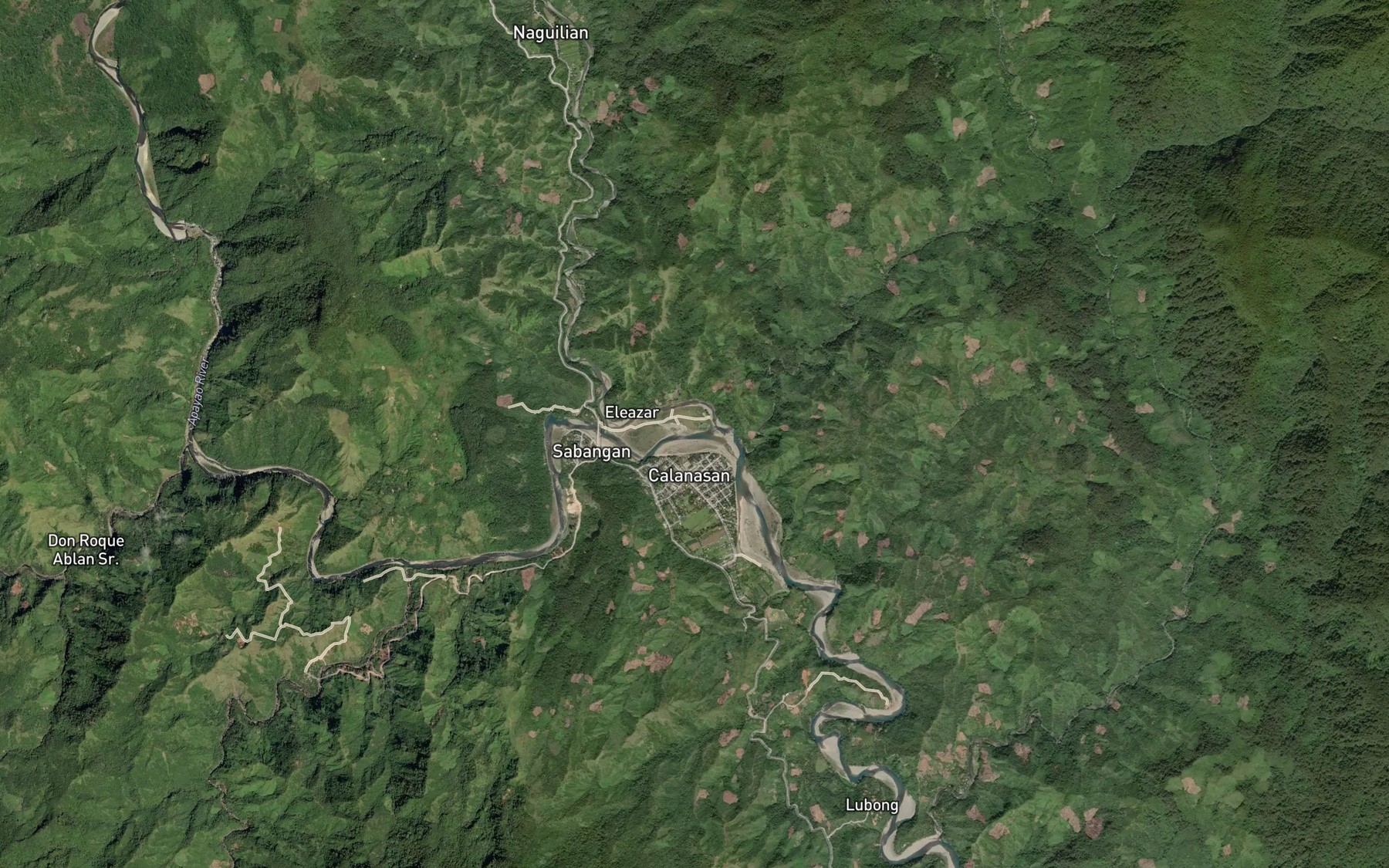 Satellite map of the Naguilian River